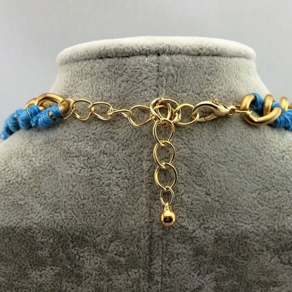 T&J Designs Pretty Blue Beaded Crystal Necklace - Picture 2 of 11